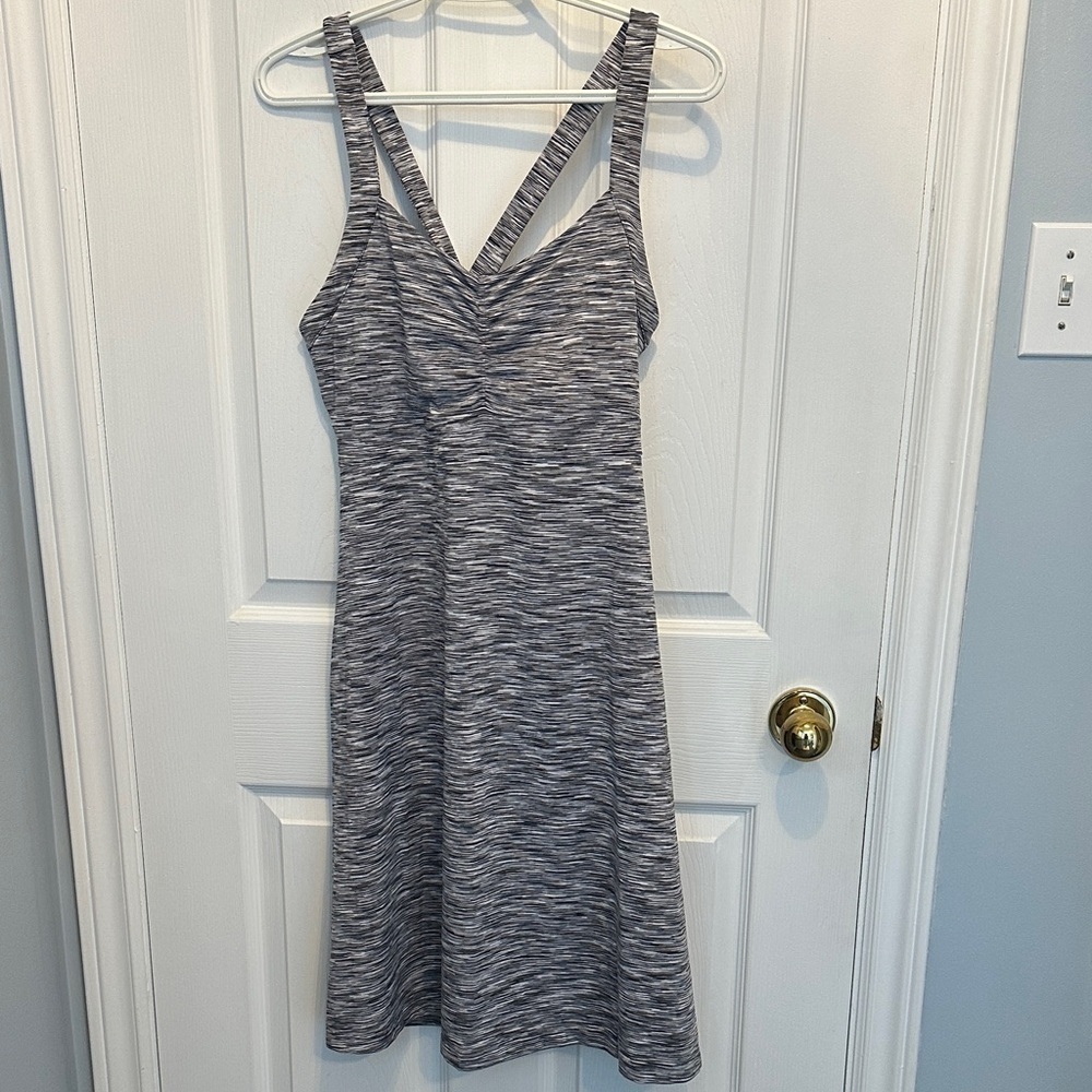 MONDETTA Heathered Gray Strappy Mini Dress Sz Lg Sporty Comfy Minimalist EUC - Picture 3 of 8